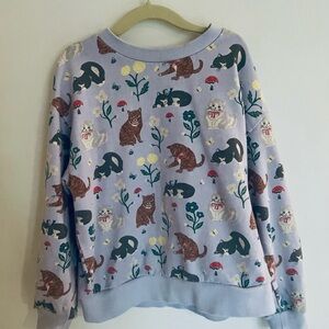 Mini Boden Cat Relaxed Printed Sweatshirt (Sz. 8-9)